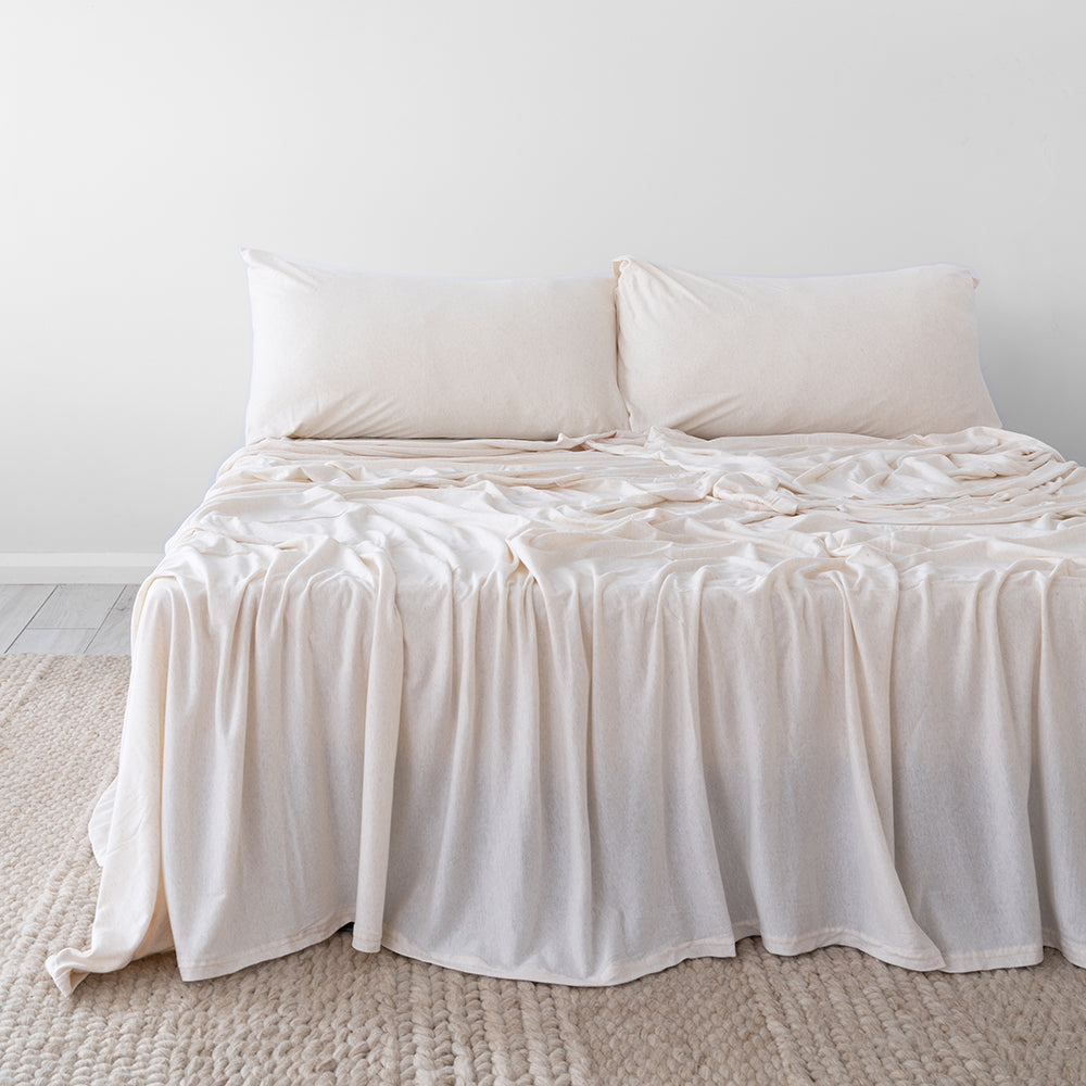 BedT Organica Sheet Set Stone King Single- Bambury