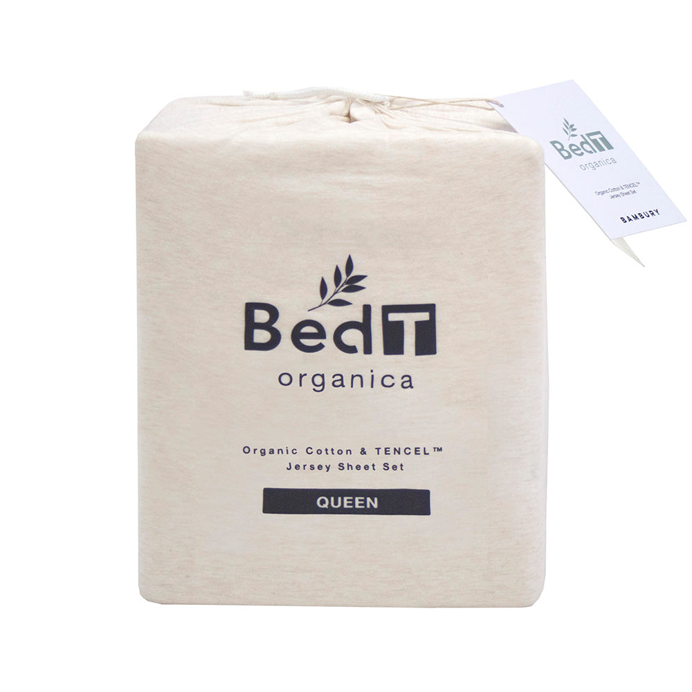 BedT Organica Sheet Set Stone Double- Bambury