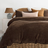 Channel Duvet / Quilt Cover Set Chocolate Super King - Bambury