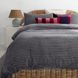 Channel Duvet / Quilt Cover Set Steel King - Bambury