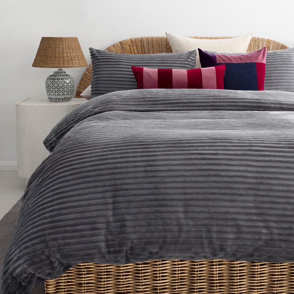 Channel Duvet / Quilt Cover Set Steel Super King - Bambury