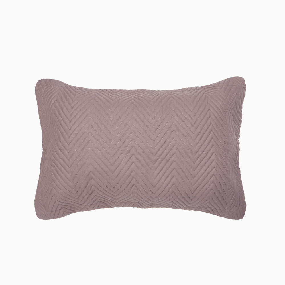 Herringbone Embossed Coverlet Set Mauve Q/K - Bambury