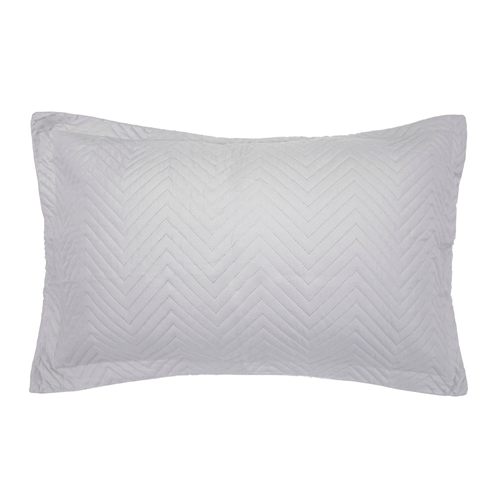 Herringbone Embossed Coverlet Set Silver Single / Double- Bambury