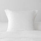 Melville European Pillowcase in white, crafted from soft cotton waffle, perfect for adding sophistication and comfort to any bedroom.