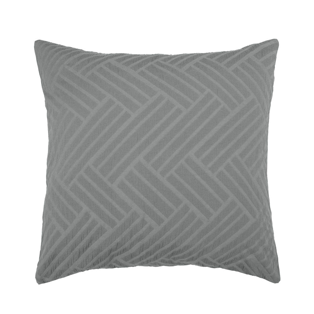 Panama Jacquard Steel European Pillowcase - Bambury