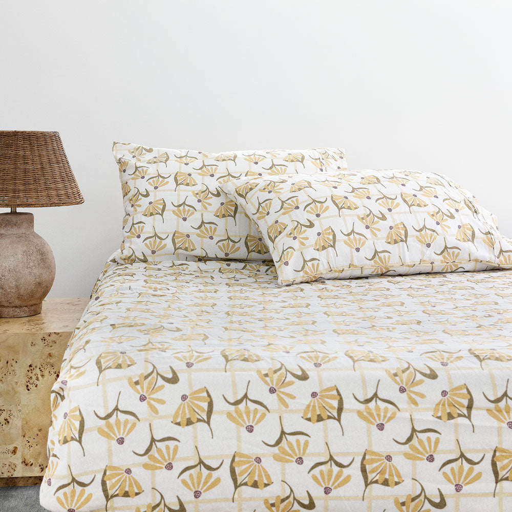 Arlo Flannelette Fitted Sheet Set Single - Bambury