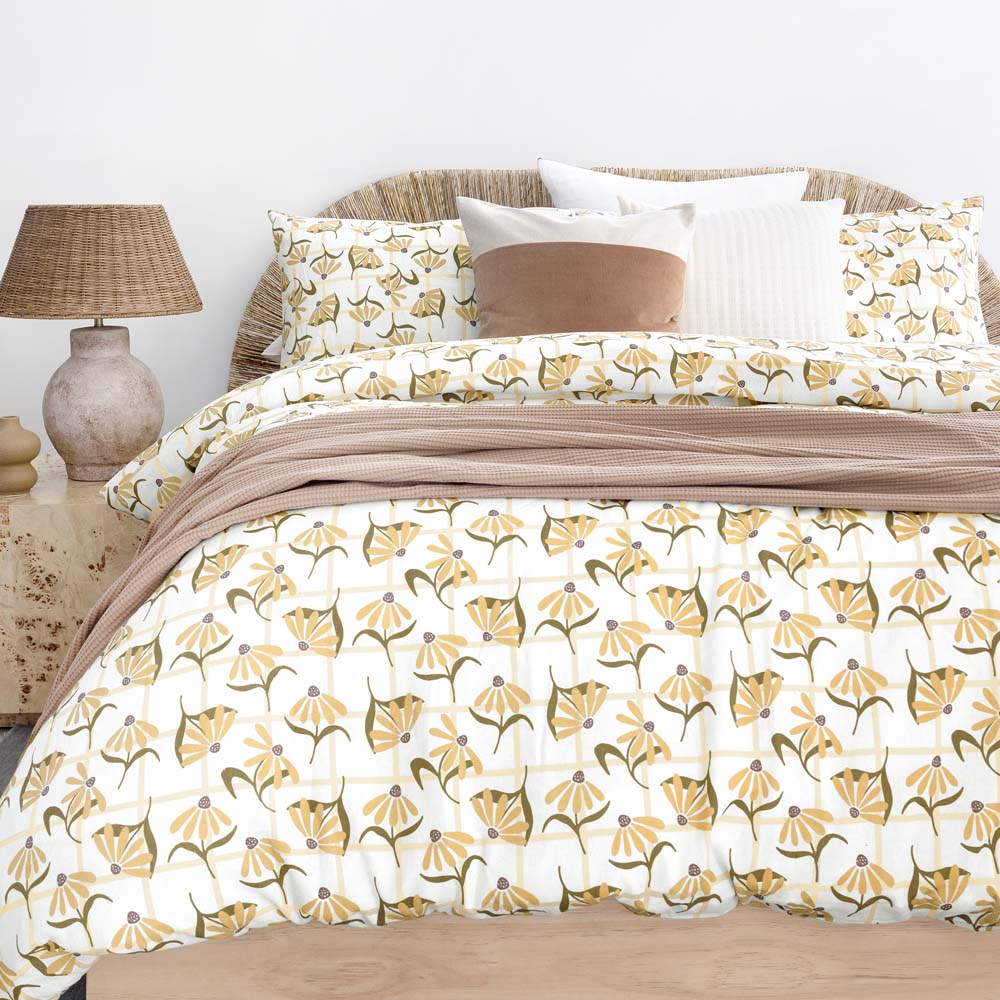 Arlo Flannelette Duvet / Quilt Cover Set Queen - Bambury