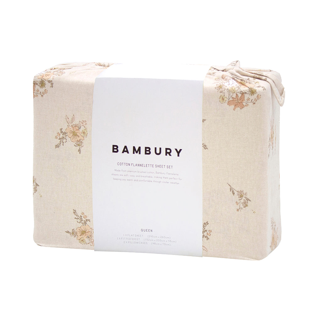 Ellen Flannelette Sheet Set King- Bambury