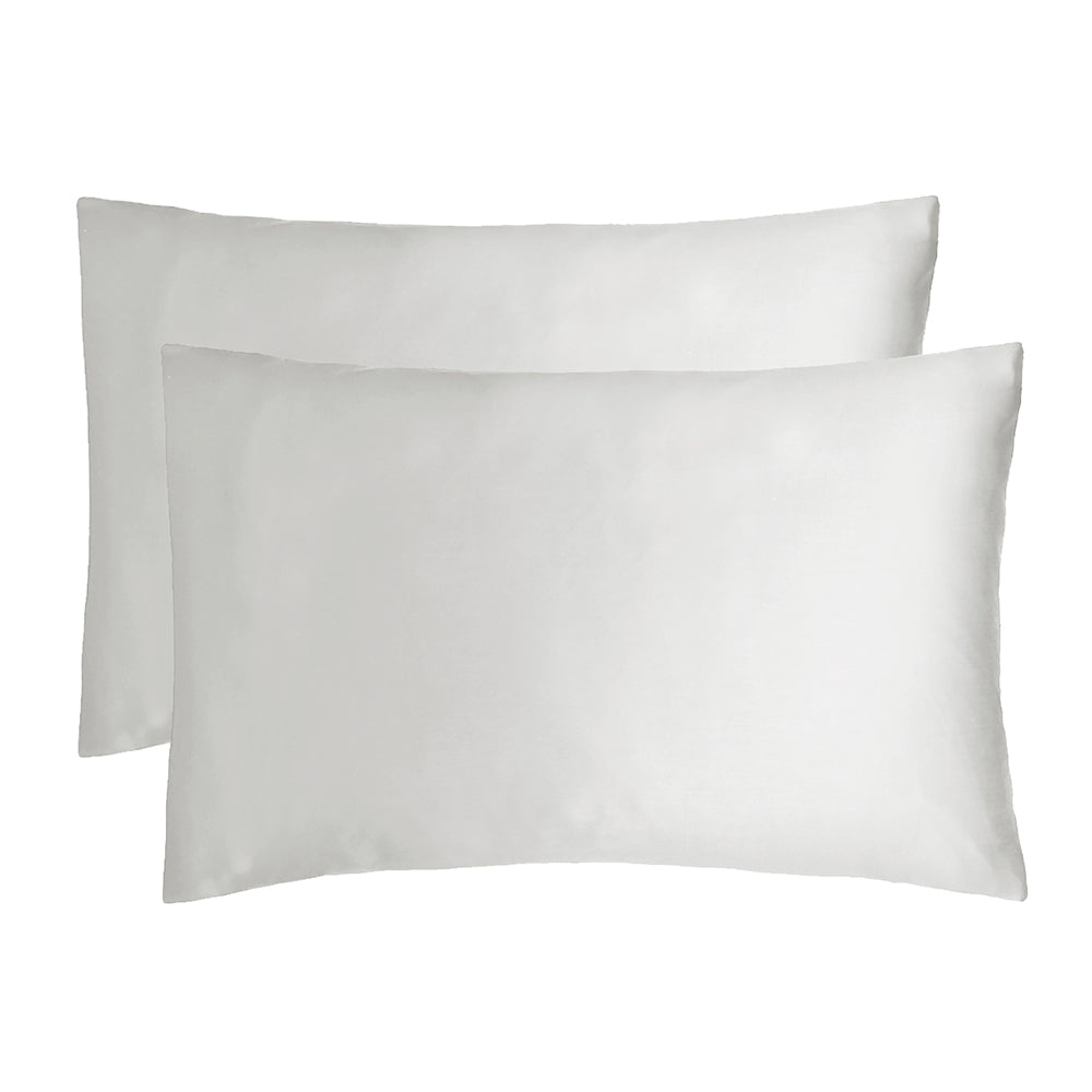 Bamboo Satin Pillowcases Silver- Bambury