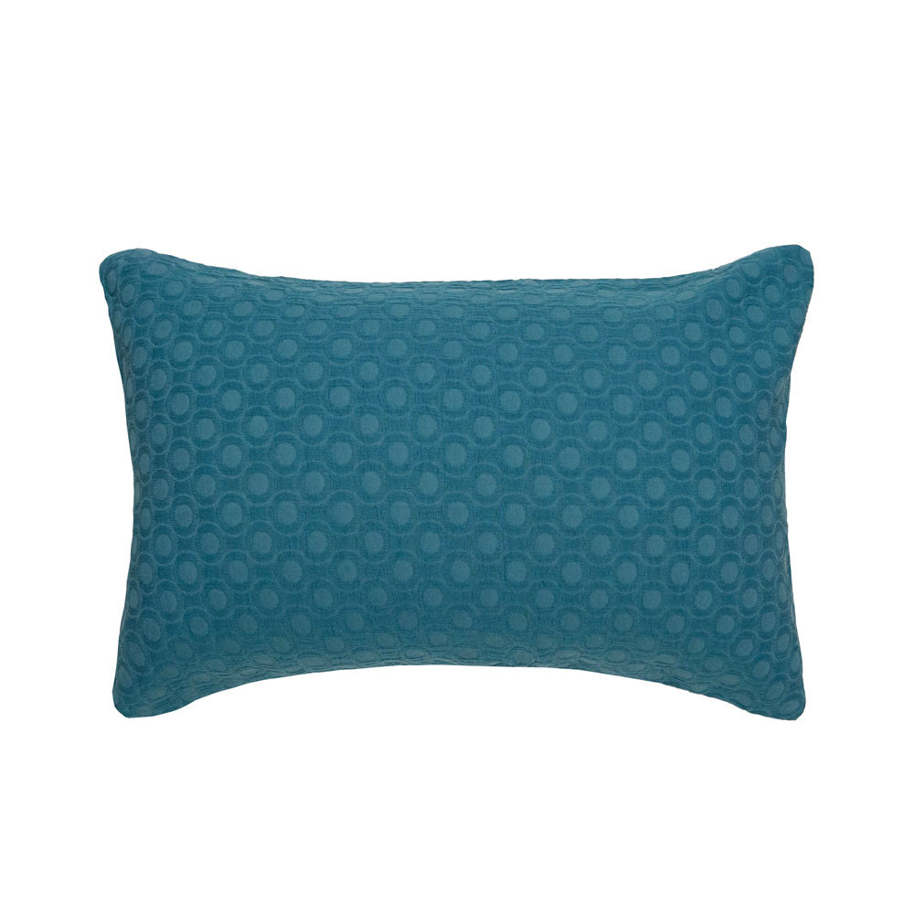 Luna Jacquard Duvet / Quilt Cover Set Teal Queen - Bambury