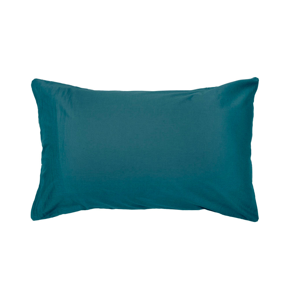 Luna Jacquard Duvet / Quilt Cover Set Teal Queen - Bambury