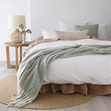 Melville Quilt / Duvet Cover Set White Queen- Bambury