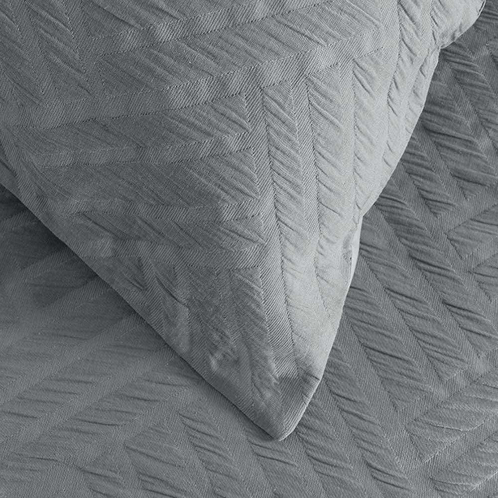 Panama Jacquard Duvet / Quilt Cover Set Steel King - Bambury
