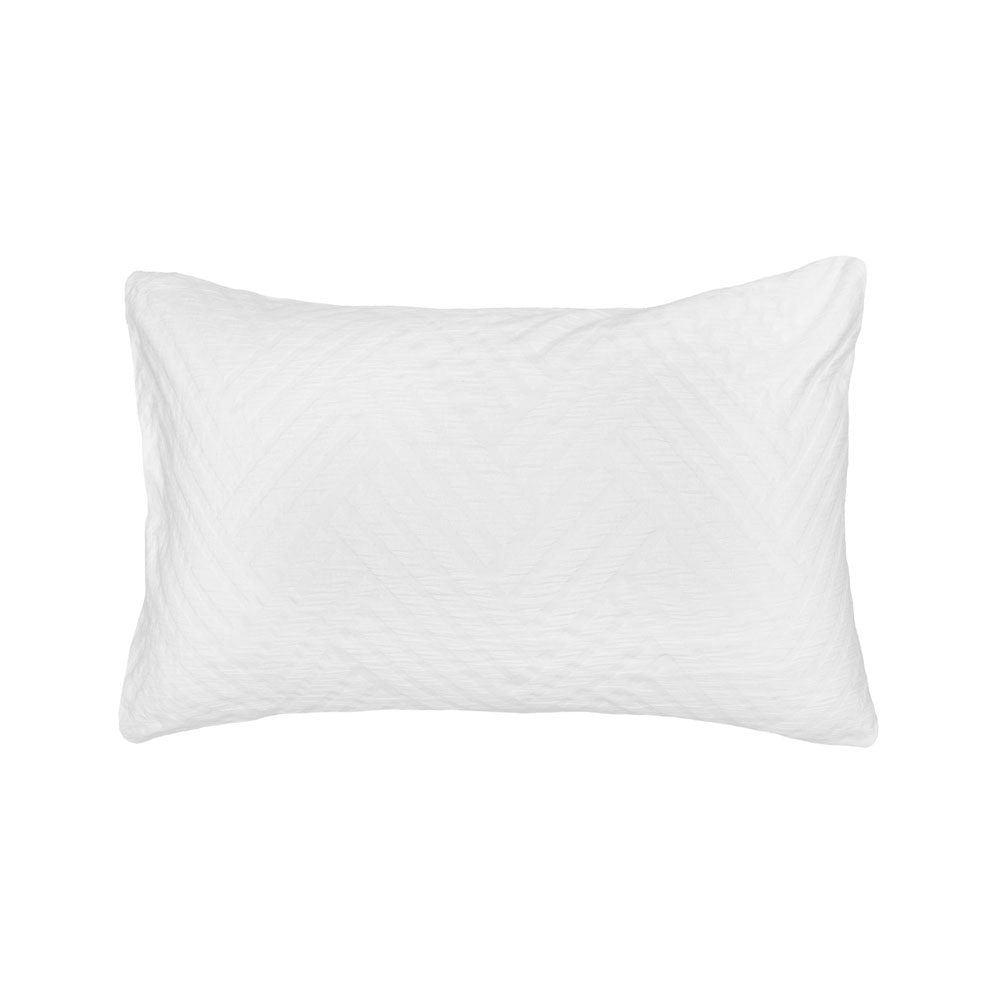 Panama Jacquard Duvet / Quilt Cover Set White Queen - Bambury