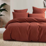 Trellis Jacquard Duvet / Quilt Cover Set Brick Queen - Bambury