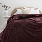 Lattice Sherpa Blanket Raisin Super King - Bambury