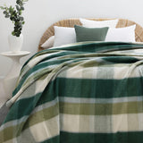 Nolan Wool Bamboo Blanket Forest Check King - Bambury