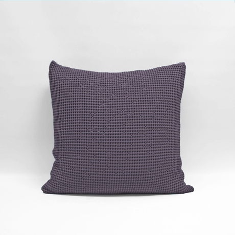 Euro pillowcase in Grape by Baksana, featuring a deep waffle texture, made from 100% OEKO-TEX® cotton, ethically crafted.