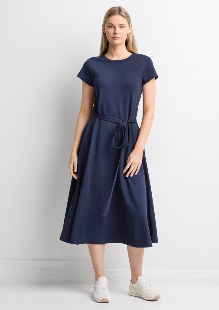 Grace Womens T-Shirt Midi Dress - Navy