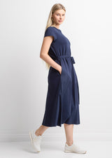 Grace Womens T-Shirt Midi Dress - Navy