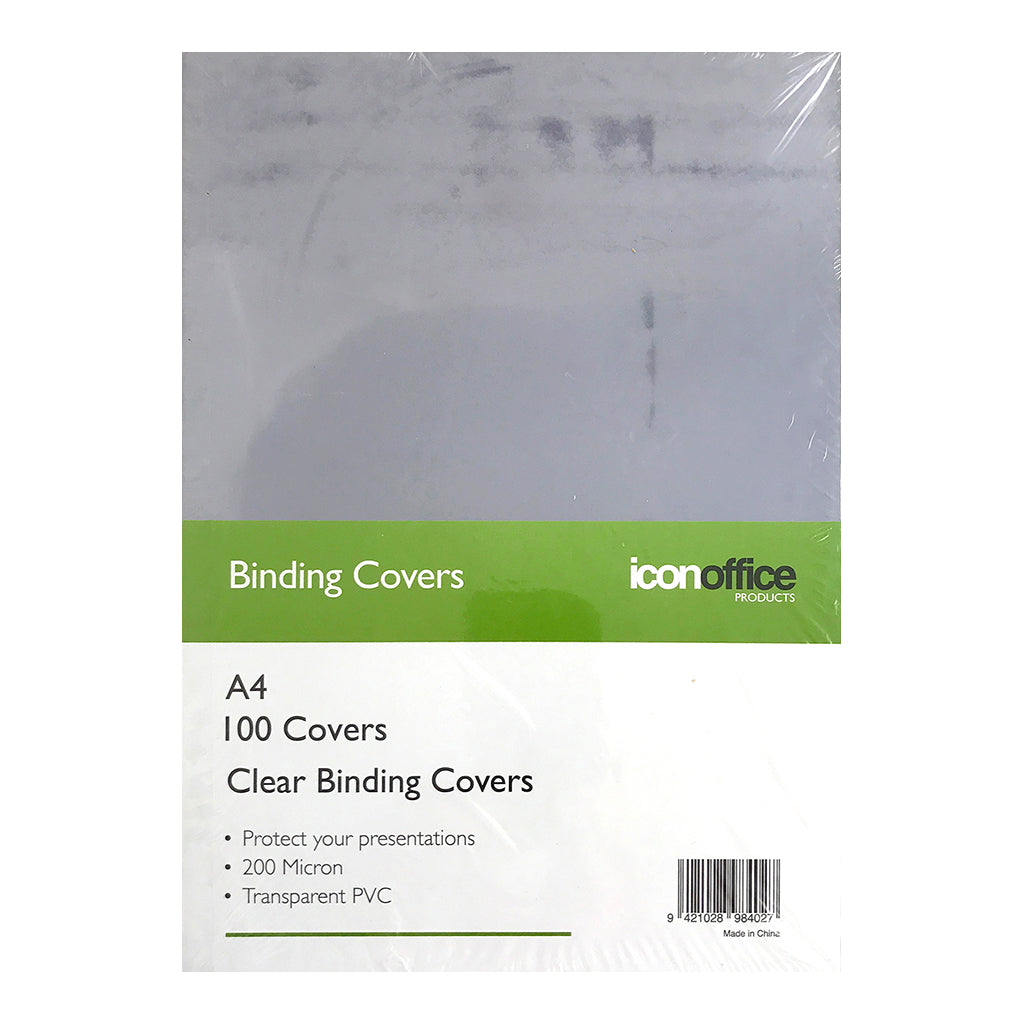 Icon Binding Covers Clear A4 200micron Pack of 100