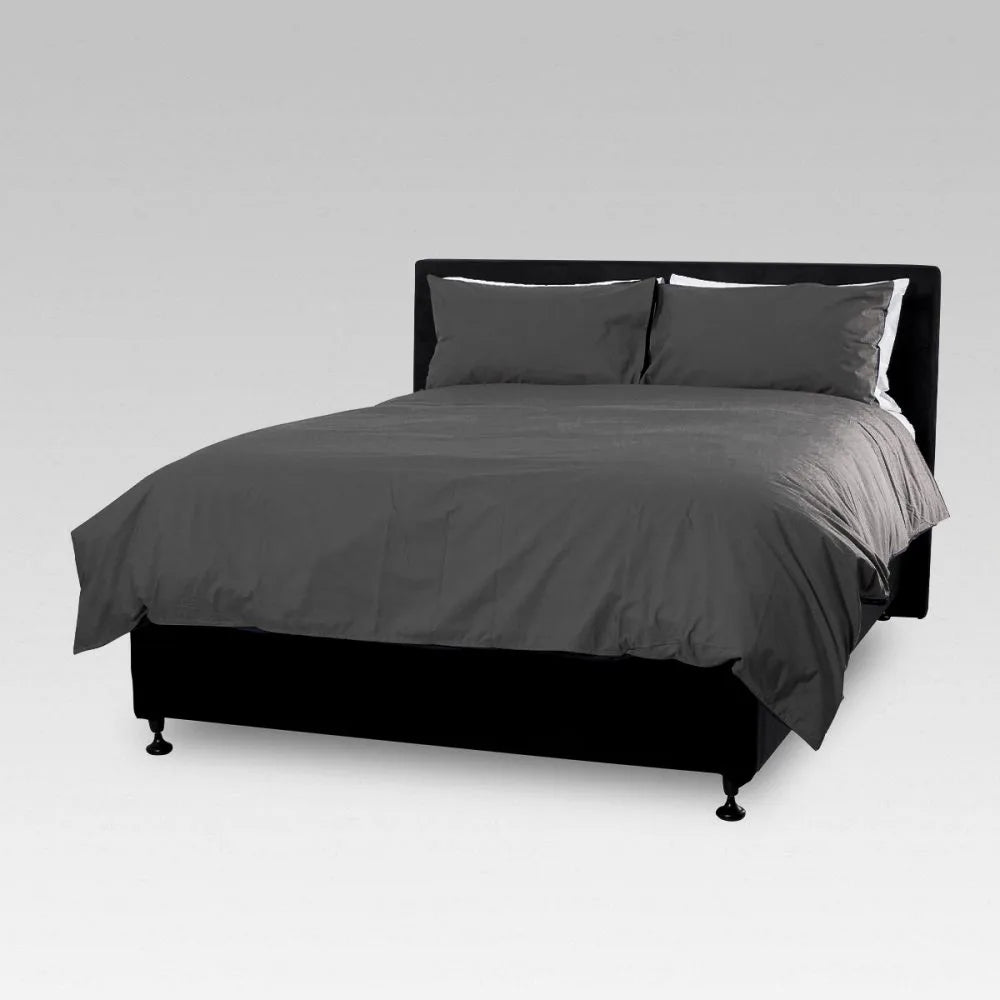 Duvet Cover Set - Weavers Premium Charcoal (Single)