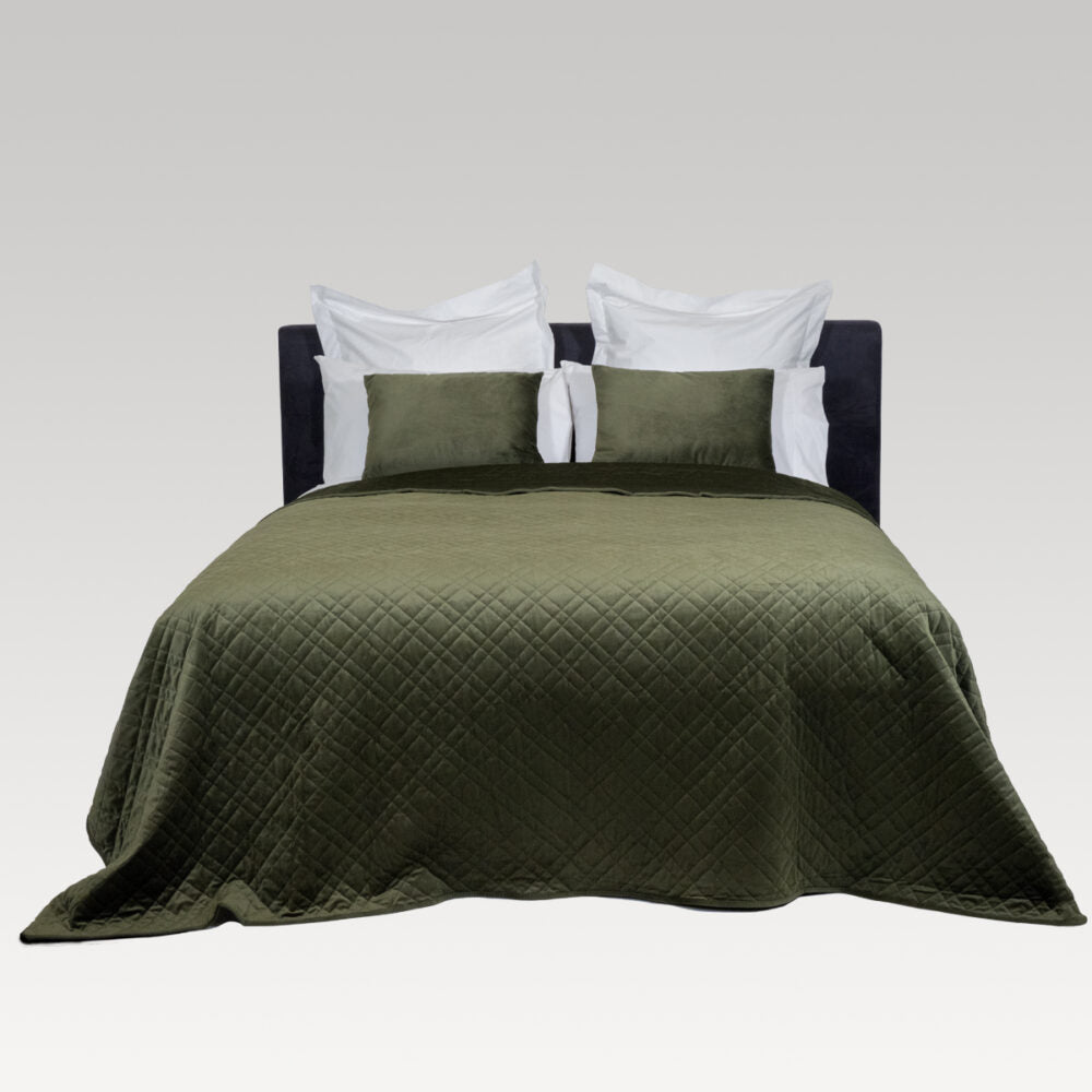 Quilted Coverlet - DreamGreen Verve Velvet Fern (Super King)