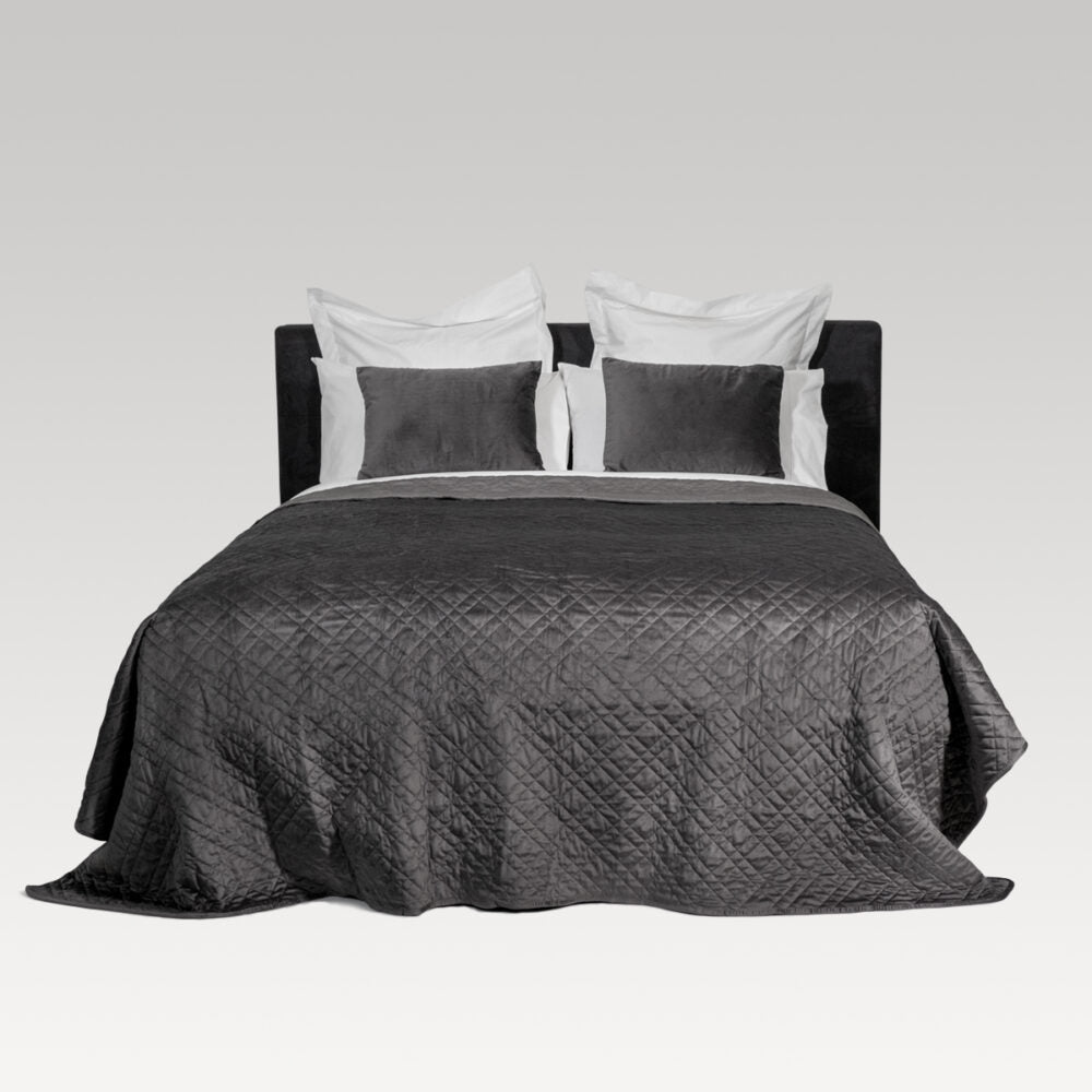 Quilted Coverlet - Dreamticket Verve Velvet Pewter (King Single)