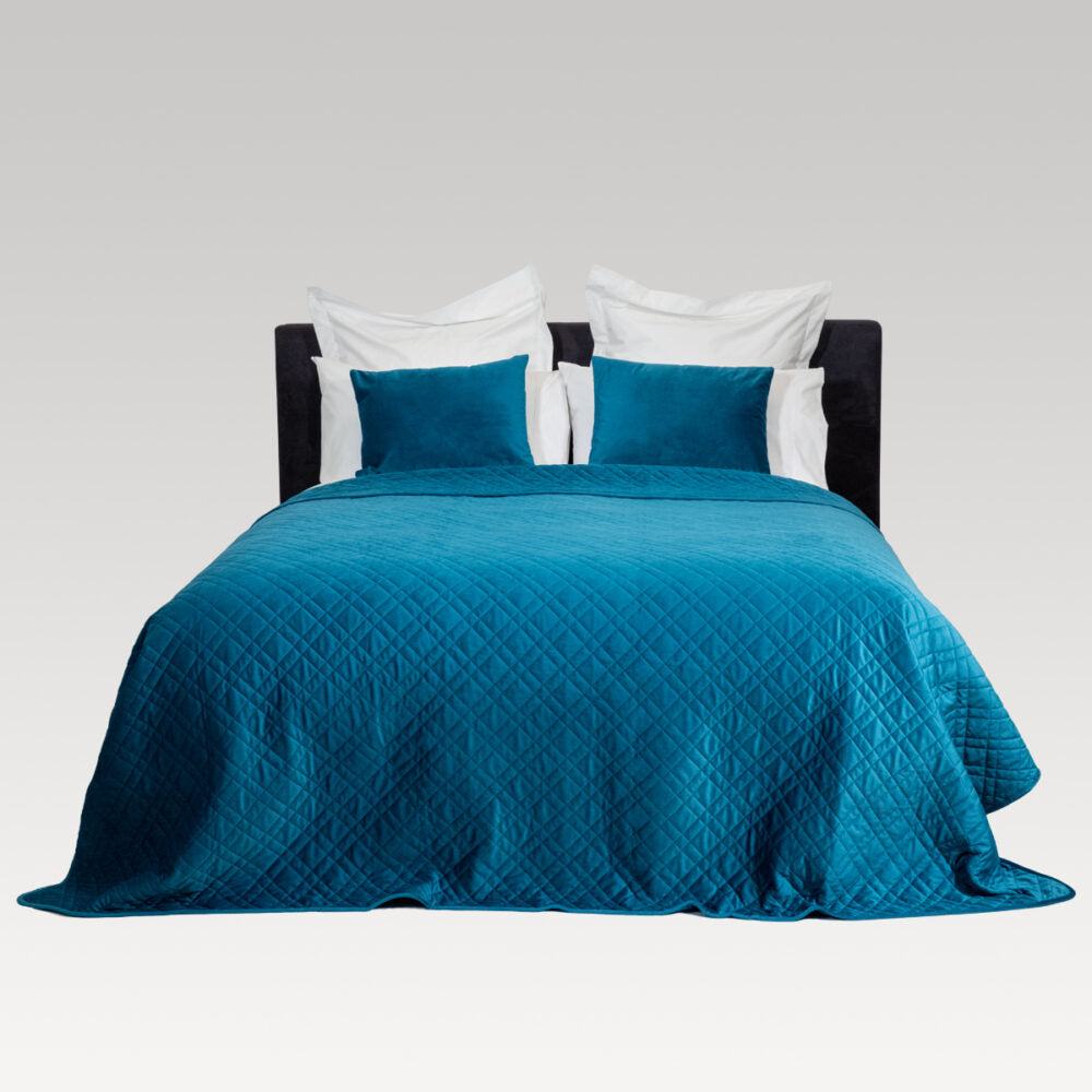 Quilted Coverlet - Dreamticket Verve Velvet Teal (Queen)