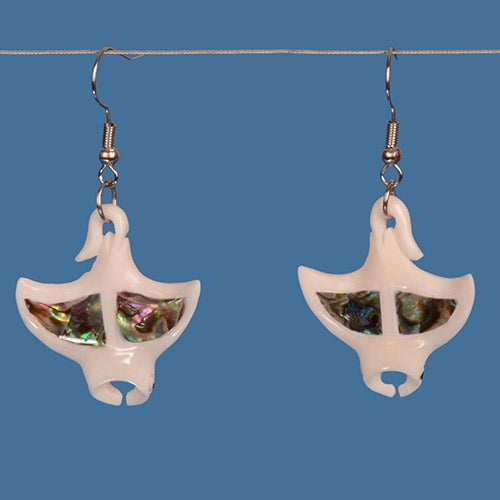 Earrings - Bone Manta Ray
