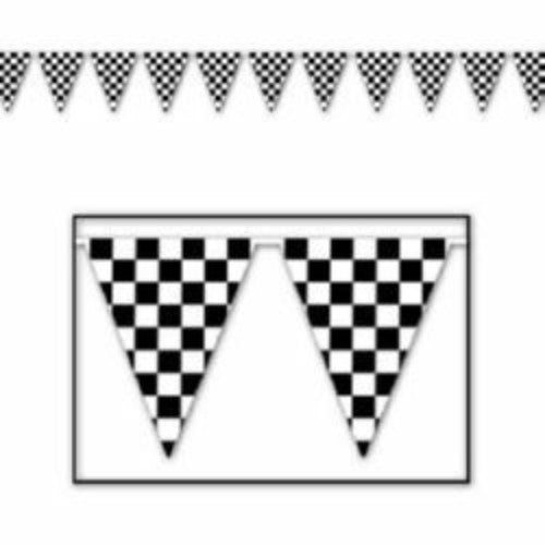 Banner Pennant Checkered Black & White