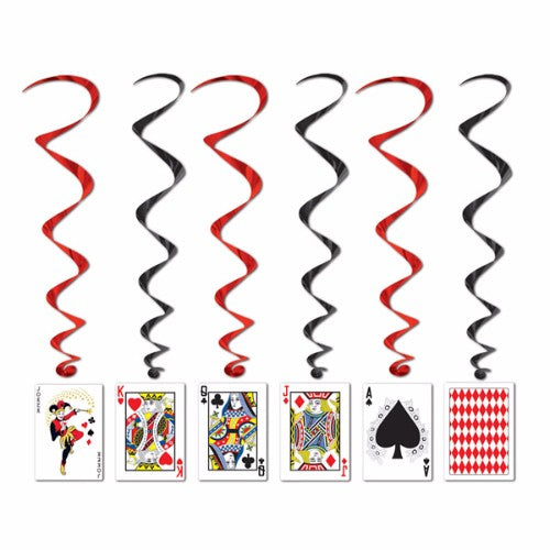 Playing Card Whirls - Foil & Cardboard - Pack of 5