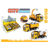 Die-Cast Pull-Back Construction Truck Toy Display 6pc