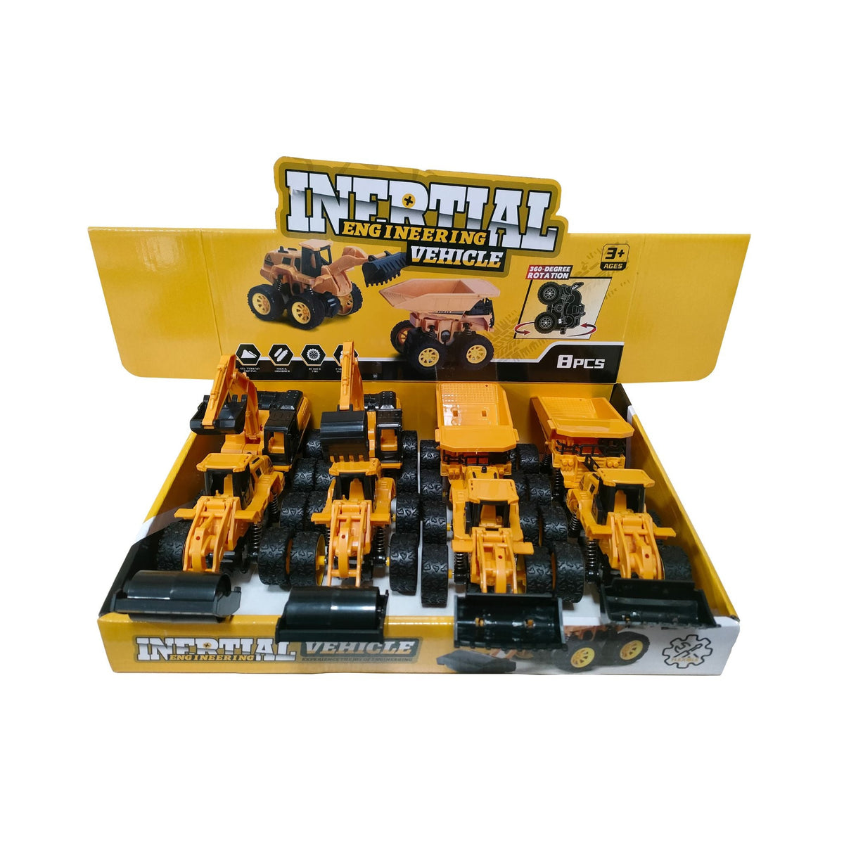 Big Digger Construction Truck Toy Display 8pc