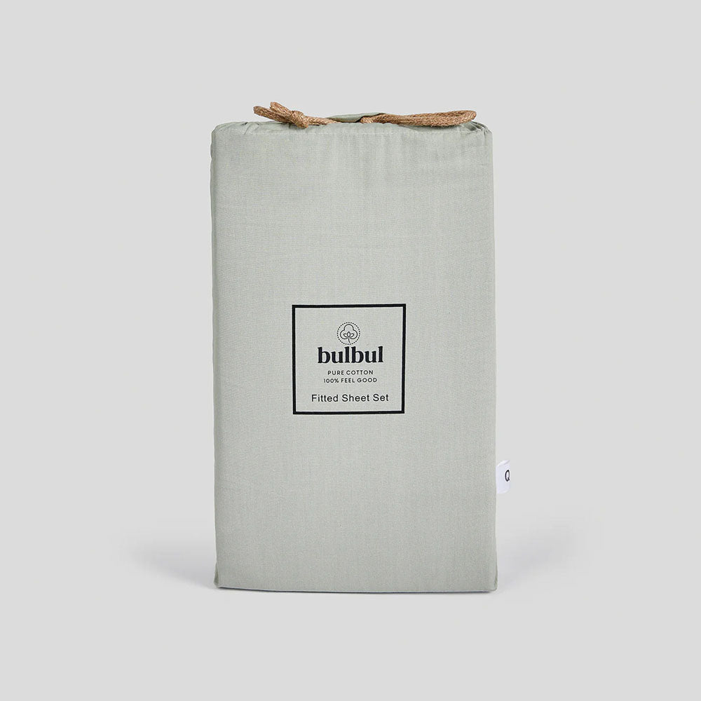 Desert Sage Fitted Sheet And Pillowcase Set King Single - Bambury
