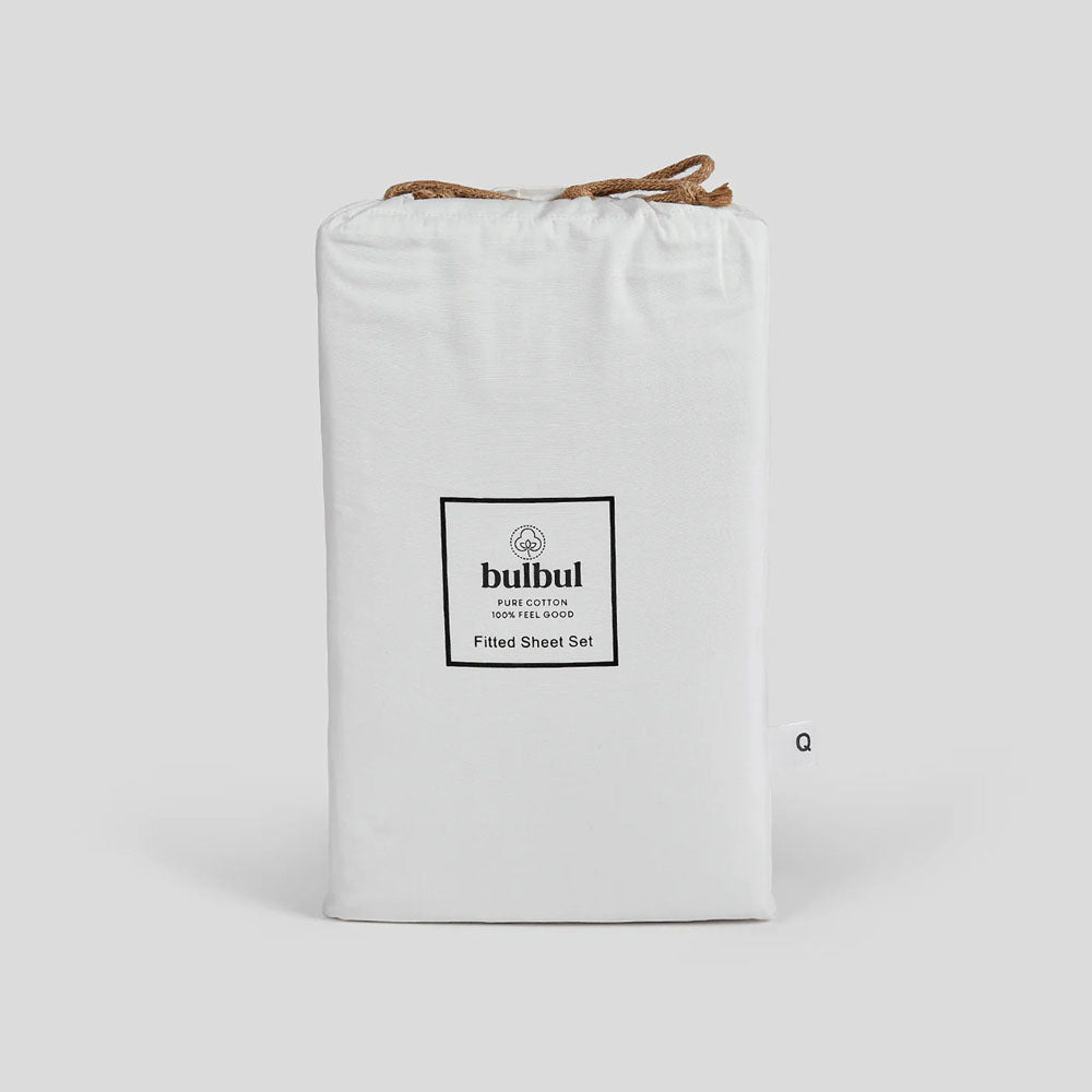 Snow White Fitted Sheet And Pillowcase Set Double - Bambury