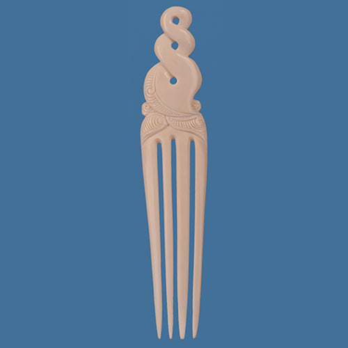Heru comb featuring a double twist design, handcrafted from quality materials, symbolizes relationships and enhances hairstyles.