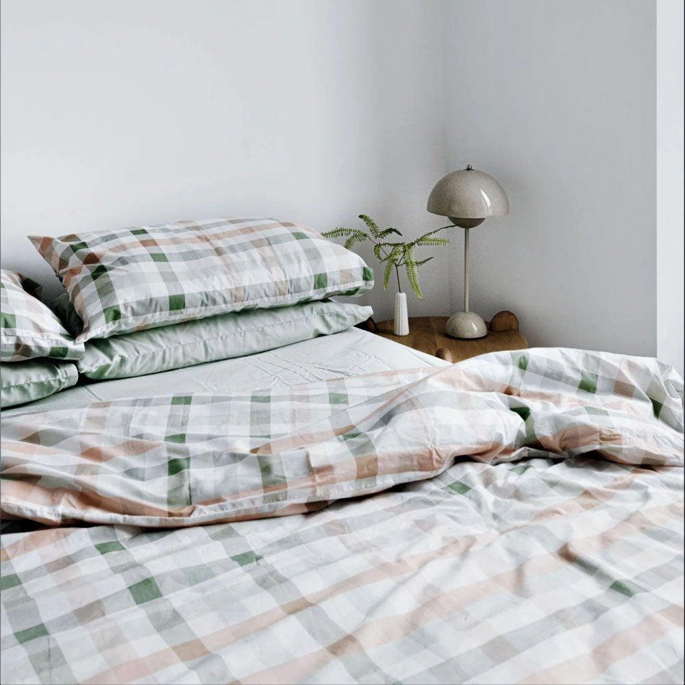 Desert Plaid Organic Cotton Quilt Cover Single - Bambury