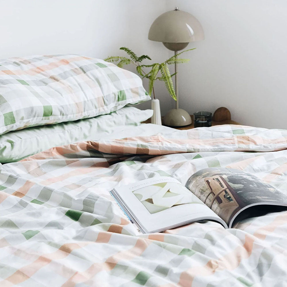 Desert Plaid Organic Cotton Quilt Cover Queen - Bambury