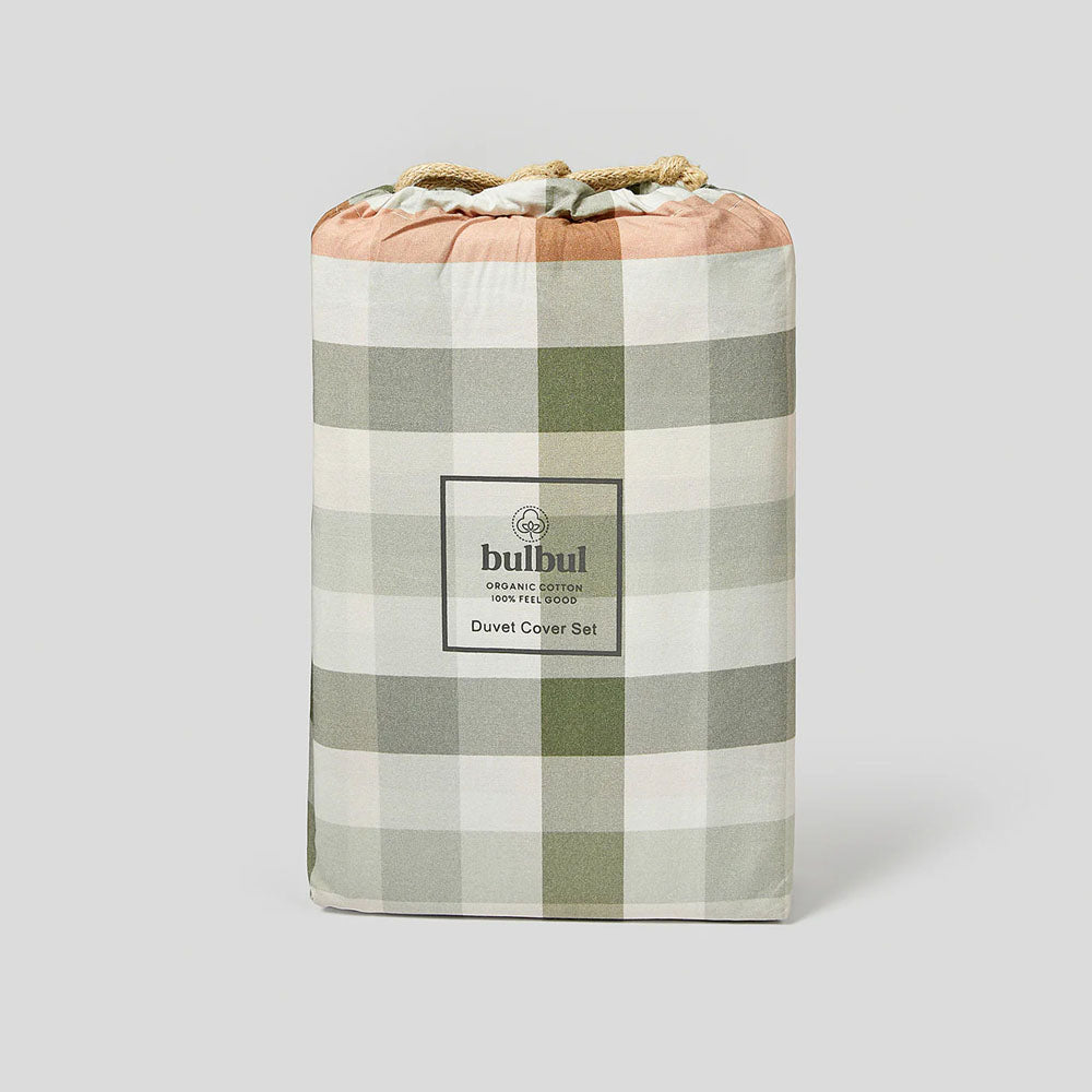 Desert Plaid Organic Cotton Quilt Cover Queen - Bambury