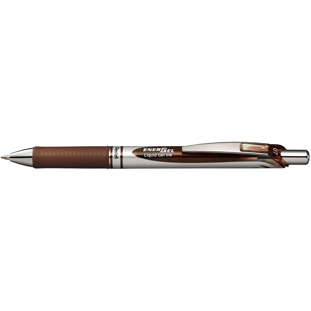 PENTEL ENERGEL BL77 gel pen pack of 12 in brown with smooth ink flow, comfort grip, and eco-friendly design.