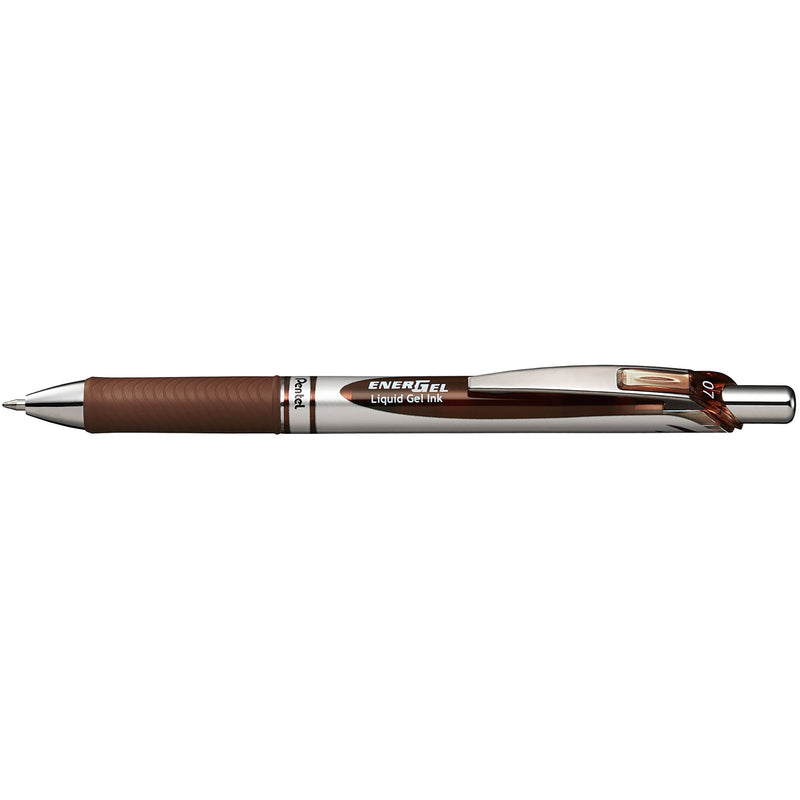 PENTEL ENERGEL GEL PEN BL77 BROWN - Pack of 12