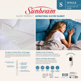 ANTIBACTERIAL ELECTRIC BLANKET - Sunbeam SLEEP PERFECT SINGLE (90cm x 187cm)