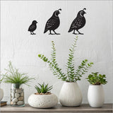 Black Acrylic: Quail Set Acrylic Art