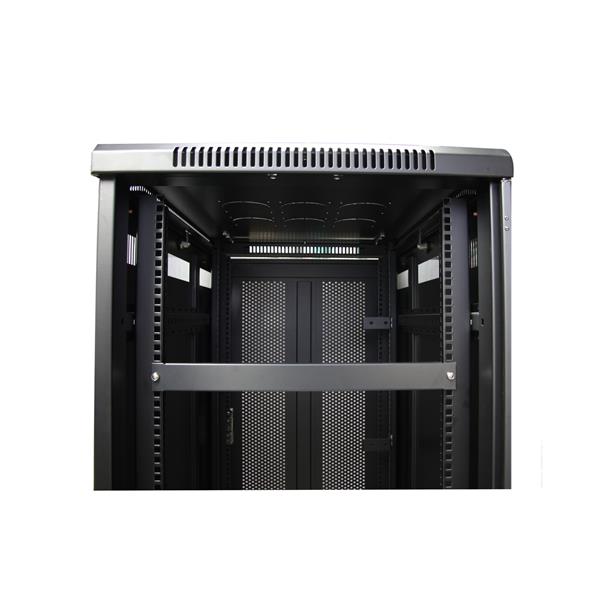 1U black rack blank panel for 19in server racks, enhances airflow and cooling, tool-less installation, durable steel construction.