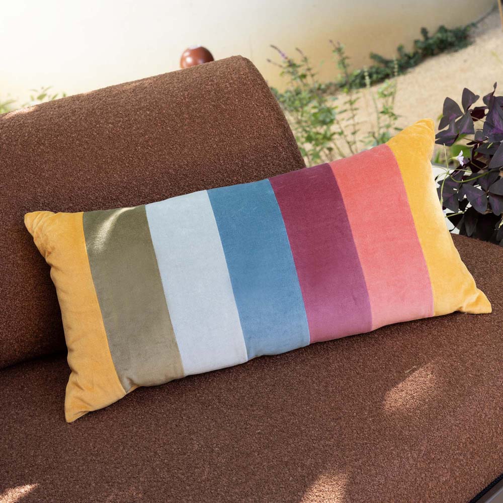 Cooper Cotton Velvet Rectangle Cushion 30 x 60cm Bambury - Lollipop