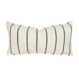 Linen Feather-Filled Rectangle Cushion 30 x 60cm Bambury - Moss Stripe