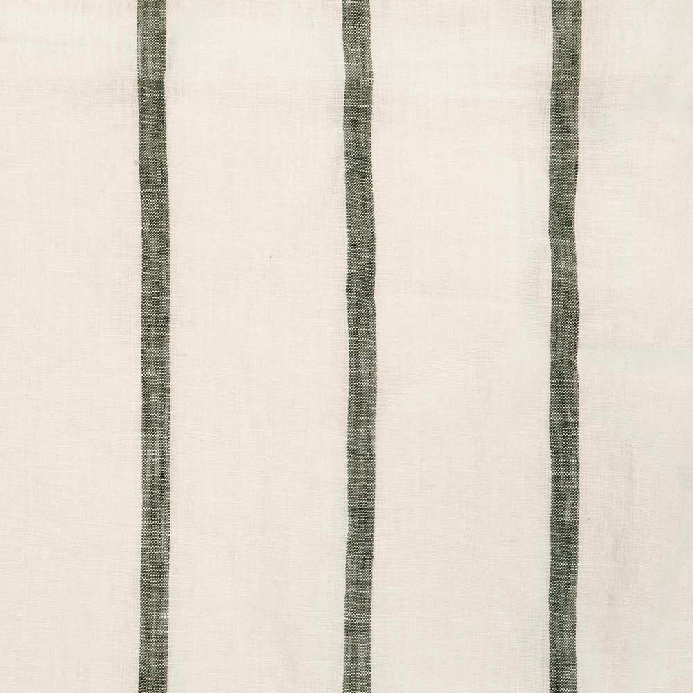 Linen Feather-Filled Rectangle Cushion 30 x 60cm Bambury - Moss Stripe