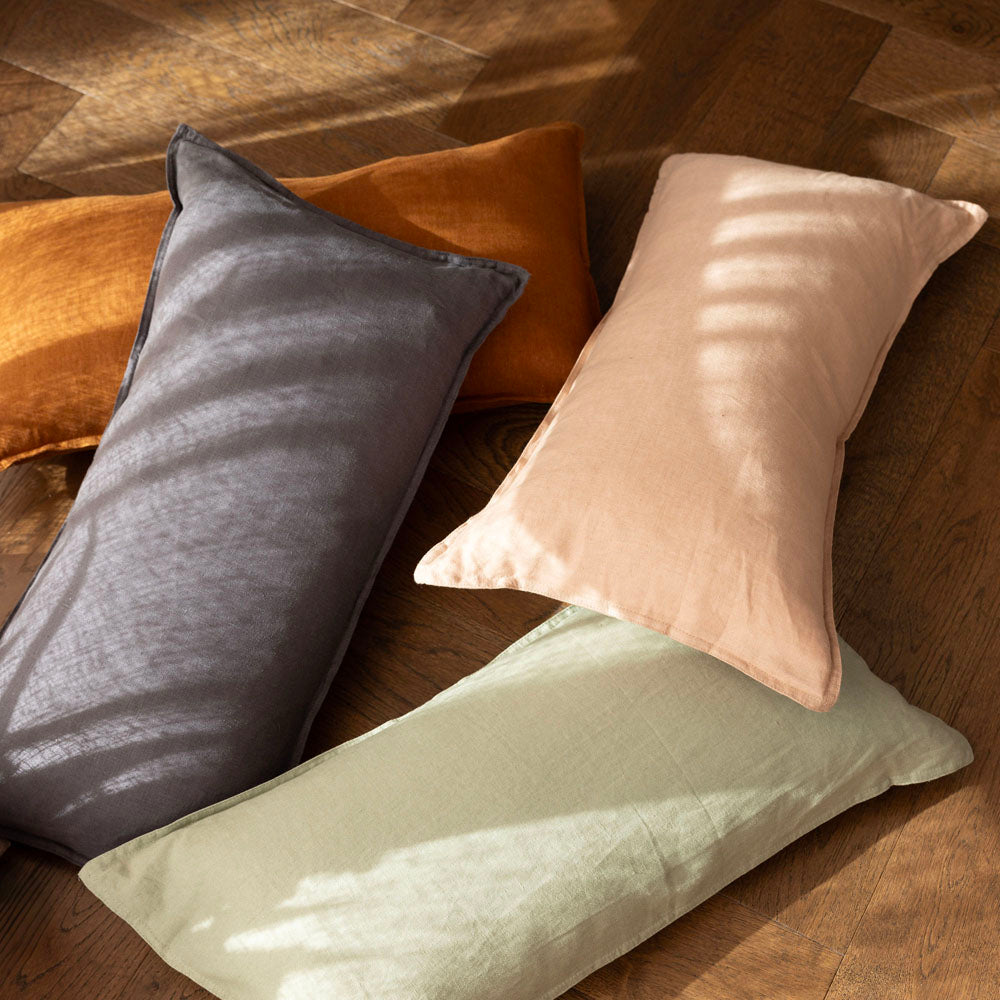 Linen Rectangle Cushion Sage - BAMBURY