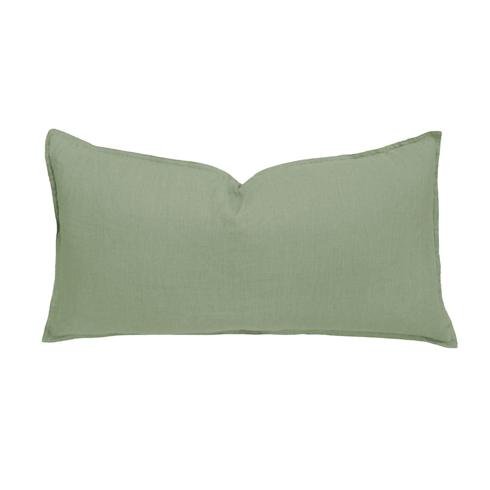 Linen Rectangle Cushion Sage - BAMBURY